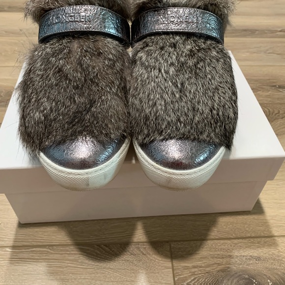 100% authentic Moncler Lucie scarpa sneaker silver metallic fur 39 us 9 - Picture 4 of 16